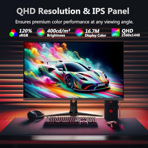 Z-Edge 27 Inch 240Hz Gaming Monitor QHD 2K IPS Monitor 1ms 2560x1440 LED Monitor, 400cd/m² Brightness, HDR10, FreeSync, FlickerFree, HDMI(144Hz) x2, DisplayPort(240Hz) x2, VESA Mountable - Image 5