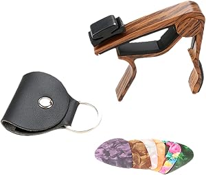 Abaodam Guitar Capo and Pick Set Accessories Capo Clamp for Acoustic Guitar and Ukulele Players
