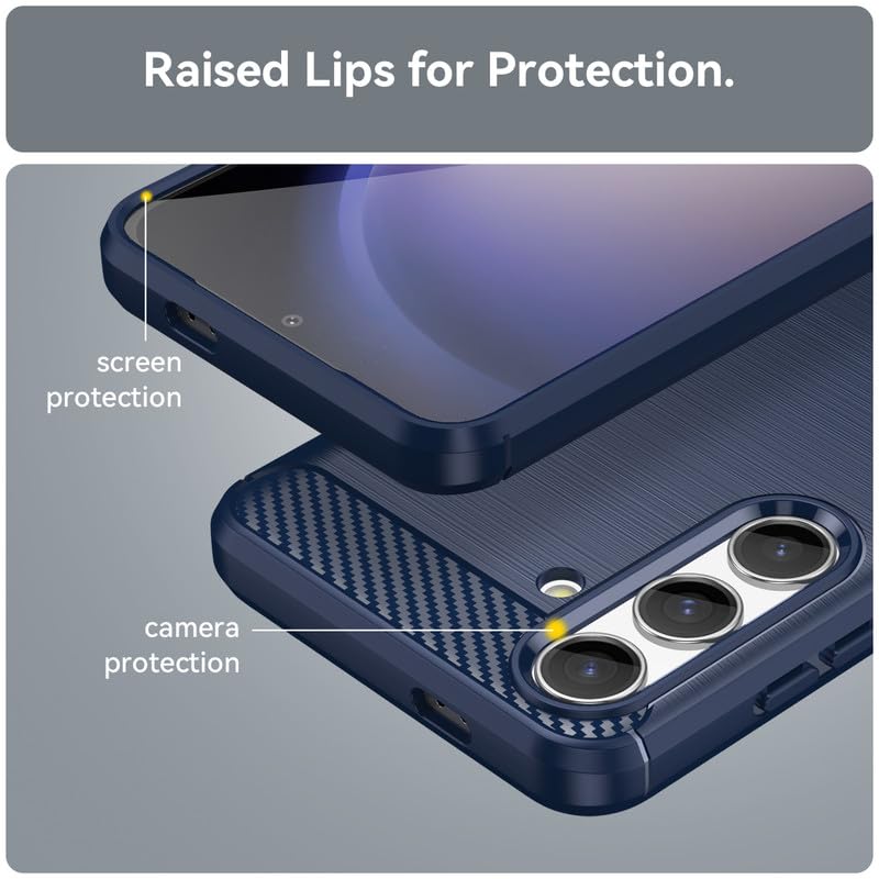 Image of Hybrid Carbon Fiber Back Case for Samsung Galaxy S24 (Blue)