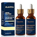 OLAVITA Liquid Solution Anti Aging Serum 2-Pack – Hydrating & Firming Vitamin C Face Serum with Collagen Support, Helps Reduce the Look of Fine Lines and Wrinkles