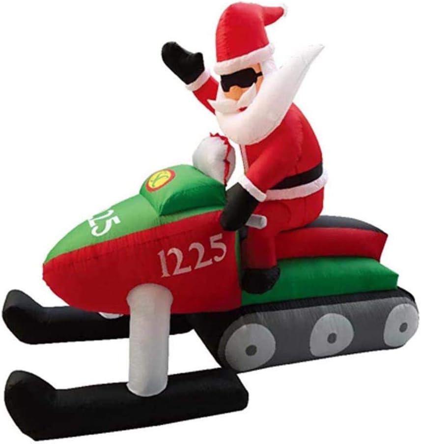 7' Air Blown Inflatable Santa Claus on Snowmobile Christmas Yard Decoration