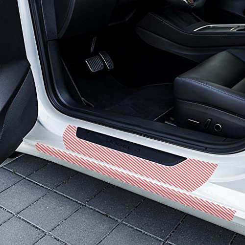 Tesvolution® Lámina Protectora de umbral Delantero para Tesla Model 3 – Lámina Protectora de Pintura para umbrales de Puerta autoadhesiva y Transparente Brillante como protección