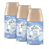 Glade Automatic Spray Refill, Air Freshener for Home and Bathroom, Clean Linen, 6.2 Oz, 3 Count