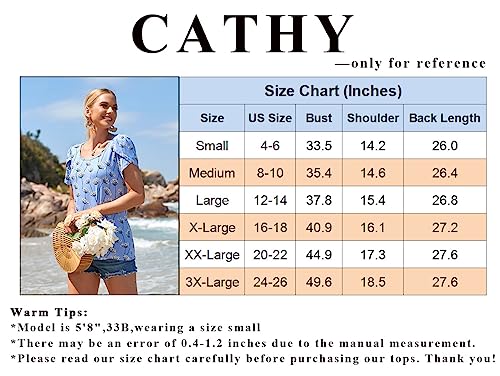 Cathy Women's Lounge Soft Tunic Tops Tee Short Sleeve Basic Tshirts Flower Comfy Blouse Floral Brown Black X-Large #TOP4