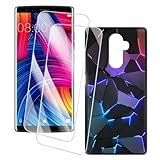 OAGELIM 2er Pack Bildschirm Schutzfolie + Hülle Kompatibel mit Doogee Mix 2 (5.99 Zoll) Künstlerisch Bedruckte Hülle & Gehärtetes Glas Kratzfest (Spalte)