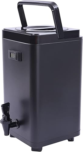 Dispensador de bebidas aislado de 12 L, dispensador de bebidas frías y calientes de acero inoxidable de 3.2 galones, retención térmica 24 horas,