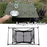 WYJRO Regulowany stół boczny Grilling, kompaktowy metalowy stół składany, mały składany stół kempingowy do ogrodowego patio jadalni gałki gałki gabloty RV,Green,60 * 40cm/23.6 * 15.7”