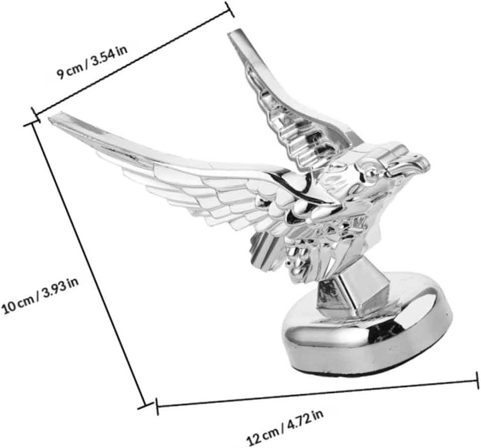 3D Eagle Hood Ornament 2pcs Metal Car Front Hood Emblem Universal Exterior Decoration for Cars and Trucks with Raised Wing Design