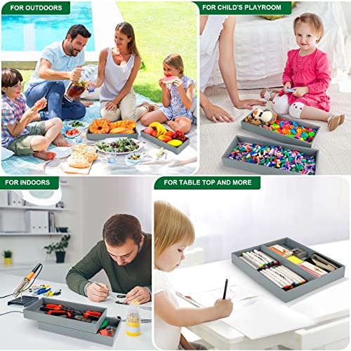 Kitchen Drawer Organizer - Set Of 2, Stackable Bamboo Organizers, Wooden Storage Box Tray For Utensils, Flatware, Forks, Spoons Bathroom Countertop Organization For Makeup, Perfume, Jewelry (Grey) #TOP2