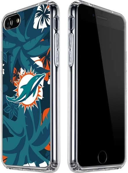Skinit Clear Phone Case Compatible with iPhone SE (2nd & 3rd Gen) - Officially Licensed NFL Miami Dolphins Tropical Print Design