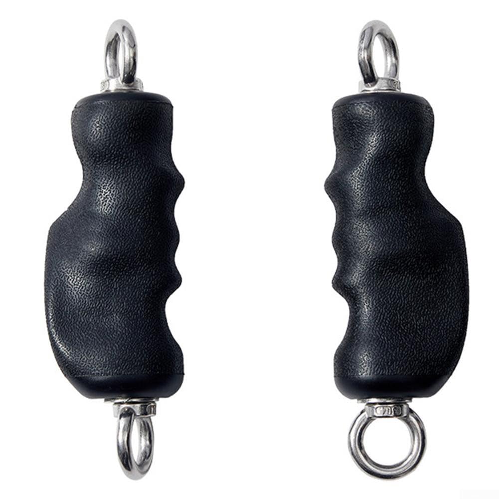 Asas de cable de gimnasio, 2 piezas de acero para tríceps, agarre suave para máquina de cable, pecho, brazos, ejercicios de espalda, color negro