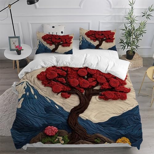 Parure housse de couette en microfibre imprimé 3D arbre de couleur