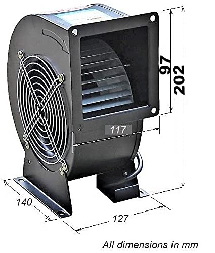 Radialventilator 130 mm - leistungsstarkes Radialgebläse mit 700 m³/h Luftstrom, 140 W Leistung, 220V, Absauggebläse für Lüftung & Werkstatt (150 mm/900 m³/h)