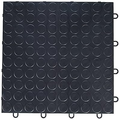 GarageDeck Coin Pattern, Durable Copolymer Interlocking Modular Non-Slip Garage Flooring Tile (12 Pack), Graphite
