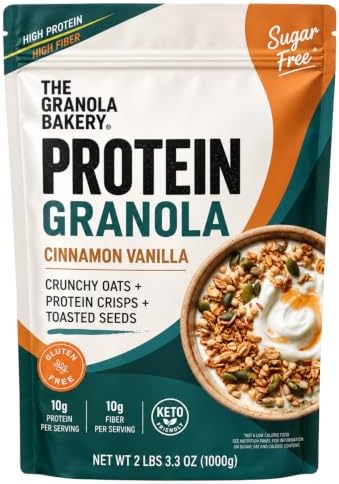 TGB Cinnamon Granola Cereal, 10g Protein, 10g Fiber, Sugar Free, 2.2lb Bag