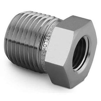 SWAGELOK SS-8-RB-6 Stainless Steel, Fitting, REDUCING Bushing, 1/2" Male NPT X 3/8" Female NPT