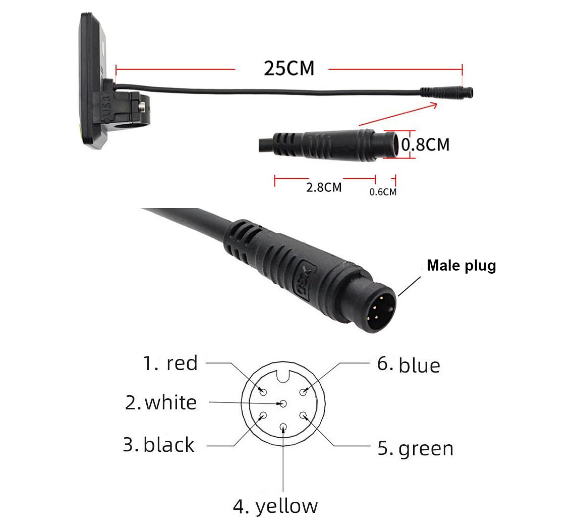 Ausi Display LCD, 24 V 36 V 48 V, cruscotto contachilometri per bici elettrica a 6 pin per scooter elettrico, E-bike (SM)