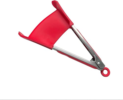 Miniatura 2 de Espátula y pinzas de cocina 2 en 1 espátula de silicona antiadherente multifuncional con marco de acero inoxidable pinzas de silicona para cocina