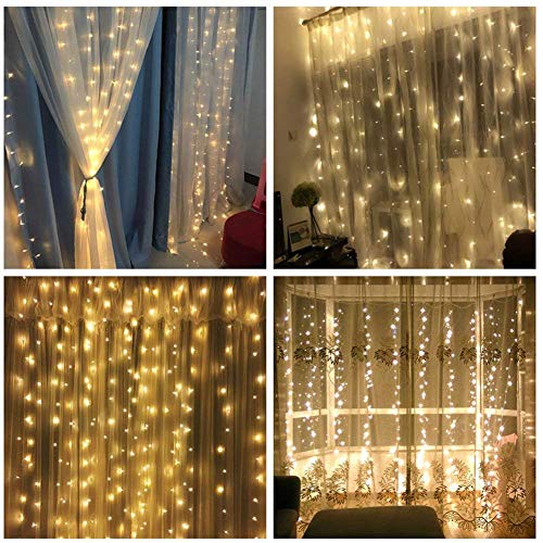Image 8 Modes Curtain Lights 9.8X6.6 Foot 224 Led String Lights Fairy String Lights For Wedding Party Home Garden Indoor Outdoor Wall Backdrops Decorations Waterproof Ul Safety Standard Warm White #TOP2