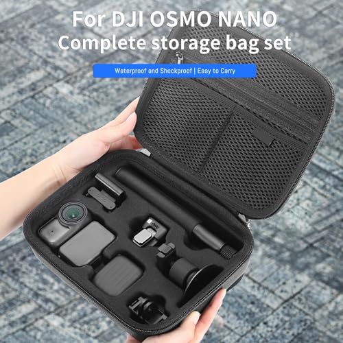 Image of M.G.R.J Portable Carrying Compact Case Cover for DJI Osmo Nano Vlogging Camera with Anti-Water Splash, Anti-Shock & Water-Proof Feature's (Hard|EVA|Black)