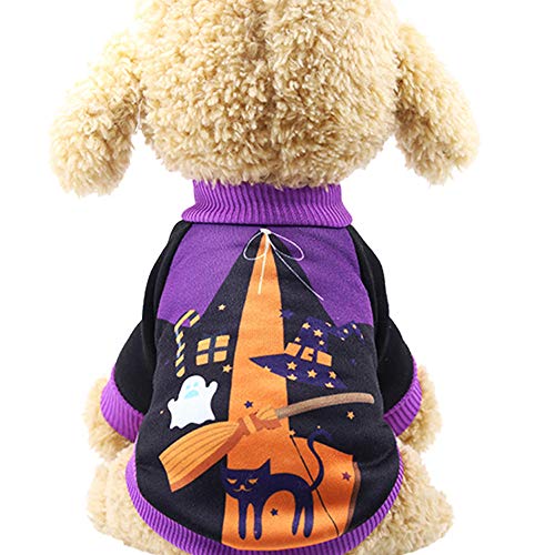 Abcsea Ropa para Perros para Mascotas De Halloween, Disfraz De Mascota De Halloween, Disfraces De Halloween para Mascotas, Disfraz para Perro De Halloween, Disfraz De Bruja para Perro, S
