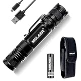 Rechargeable Tactical Flashlight, MOLAER 1000 Lumens Super Bright LED Waterproof Torch, Pocket-Sized, 5 Light Modes for Outdoor Camping Hiking Cycling