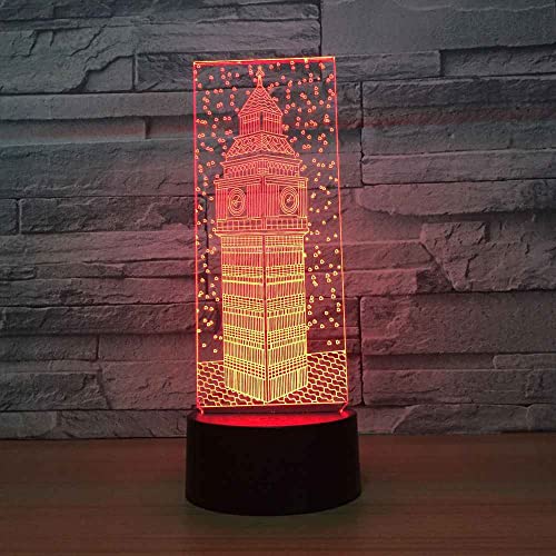 GRJAWN Edificio de la torre de la ciudad 3D lámpara LED luz de la noche 16 colores con Control ,Regulable Lámpara de Atmósfera LED Decoración del dormitorio, Cumpleaños Regalos de Mujer Niños Amigas Cover