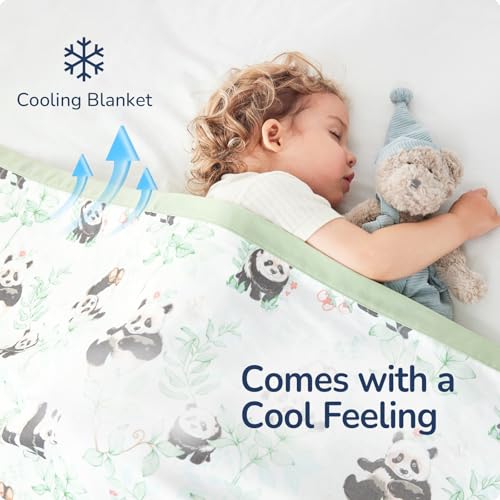 Image of Muslin Baby Blanket - Lightweight Breathable Cooling Blanket, 70% Rayon Derived from Bamboo and 30% Cotton for Summer, 4 Layers Soft Summer Toddler Baby Quilt 55 inchx 43 inch (Panda)