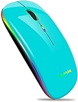 Vista 11 de Mouse con Bluetooth delgado de doble modo, inalámbrico y recargable (receptor Bluetooth 5.0 + 2.4 G), mouse portátil de 1600 DPI para MacBook