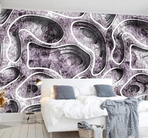 Papel Pintado Morado 3D XLMING para Decoración de Salón y Sofá 3