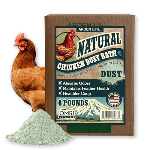 ARDEN LINE Zeolite Chicken Dust Bath, 6 lb | All-Natural Finely Milled Zeolite Dust | Natural Kraft Box Packaging | Made in The USA