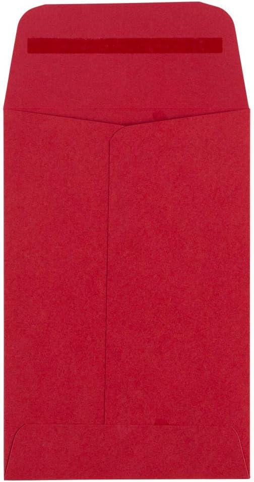 LUXPaper #4 Coin Envelopes | Peel & Press | 3'' x 4 1/2'' | Ruby Red | 80lb. Text | 500 Qty