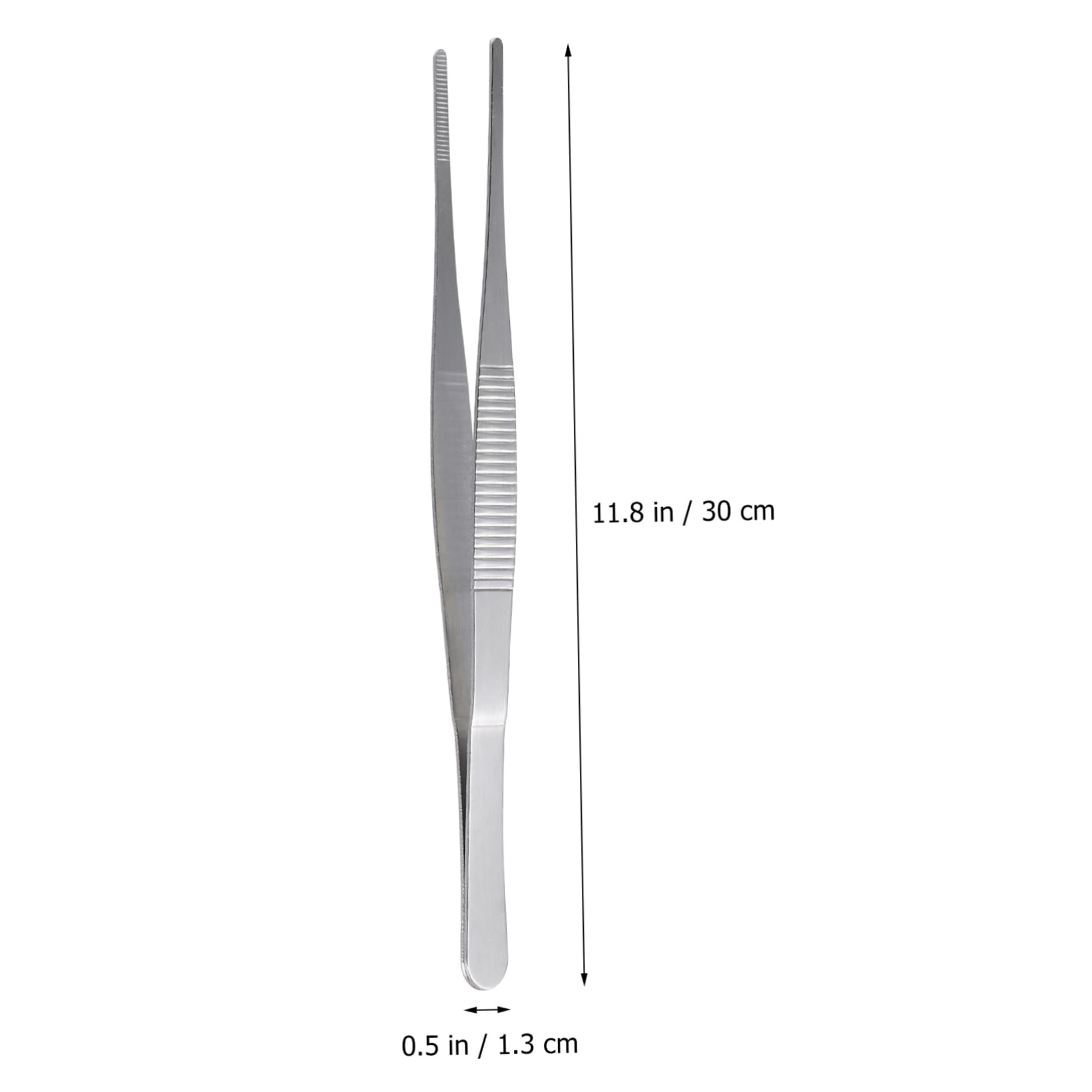 KICHOUSE 4pcs Stainless Steel Tweezers Set for Gardening Crafting Silver Non-Skid Handle