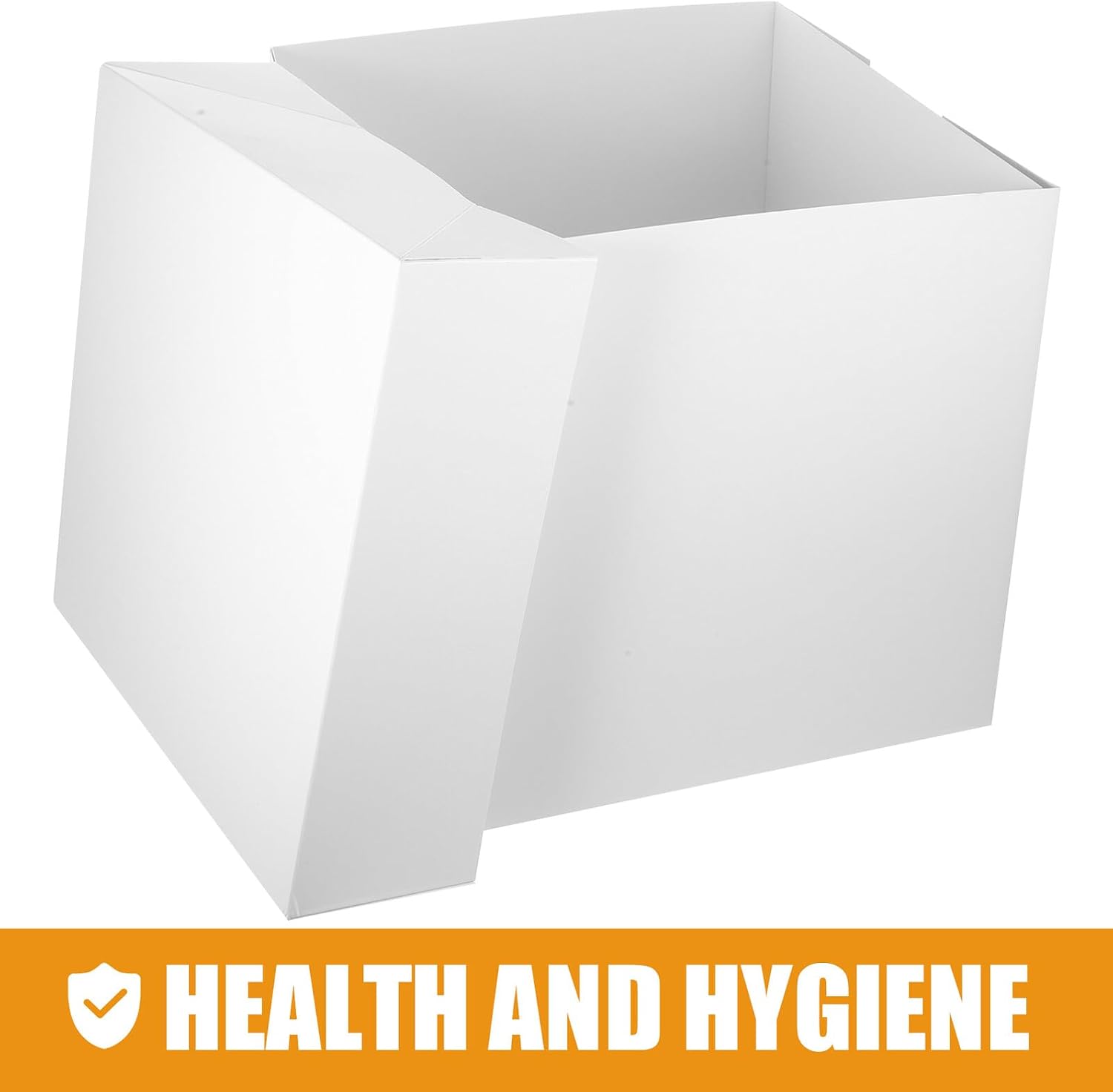 White Foldable Square Cake Box 12-inch Bakery Packing Box with Tray, Portable Tall Cake Carrier for Birthday Party and Wedding Desserts Packaging