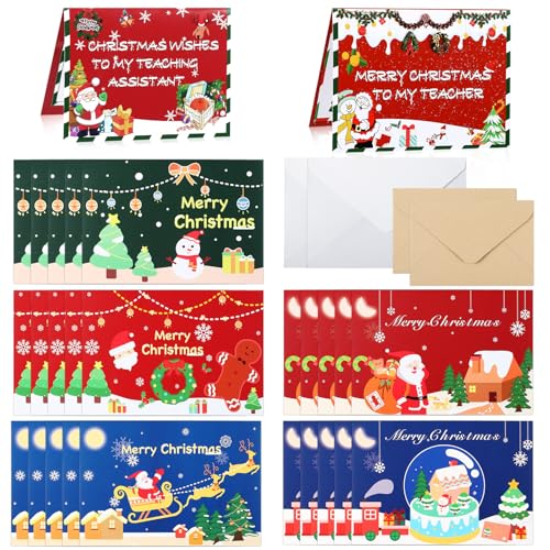 Cartes de Noël pour enfants avec enveloppes, cartes de vœux saisonnières pour camarades