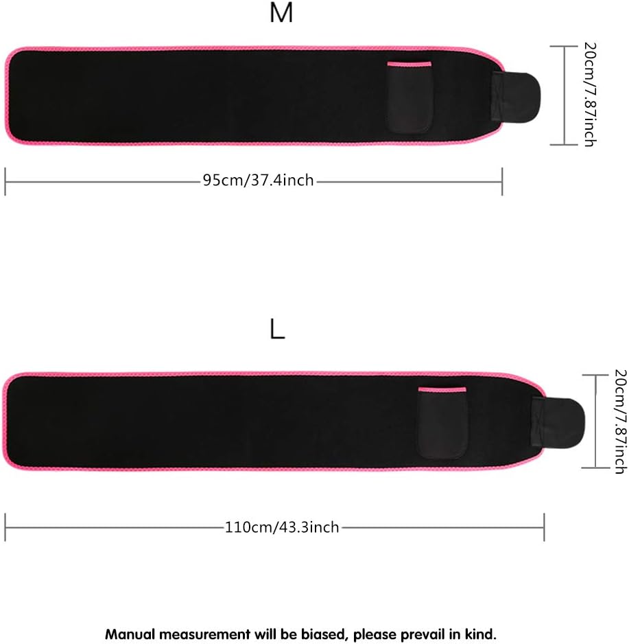Fullgaden Waist Trainer for Women and Men-Trimmer Lumbar Belt Comfortable Phone Pocket for Weight Loss-Stomach and Back Support, M(37"×8"), Pink : Sports & Outdoors