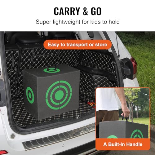 Image of VEVOR Archery Target Block, All-Side Bow Target Block, Outdoor Portable Archery Target with Carry Handle, Easy Arrow Removal, Great Visibility, Lightweight, Easy to Transport, Black