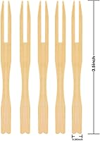 Vista 2 de 200 tenedores de bambú de 3.5 pulgadas, tenedores de madera para aperitivos, mini picadores de alimentos para fiestas, banquetes, bufés, catering