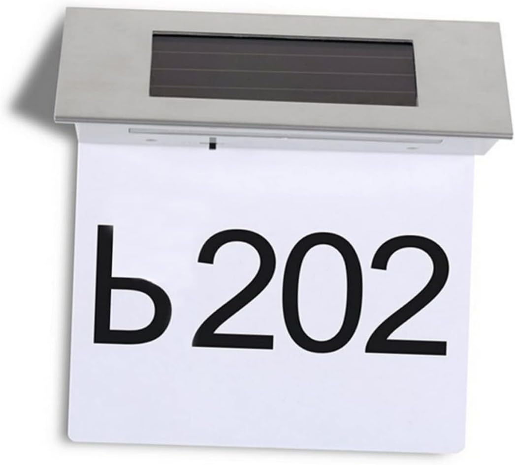 2pcs Solar House Number Light Solar Wall Lamp Stainless Steel Abs Led Weatherproof Easy Install