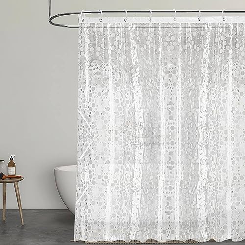 OUYANKA Cortinas de Ducha Transparente Impermeable Cortinas de Baño Antimoho y Lavables Antibacteriano 3D EVA Cortina Baño 120 x 180 cm, con 6 Anillas