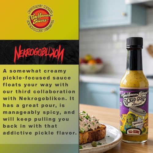 Torchbearer Sauces Nekrogoblikon's Pickled Goblin Hot Sauce, 5oz Spicy - 3