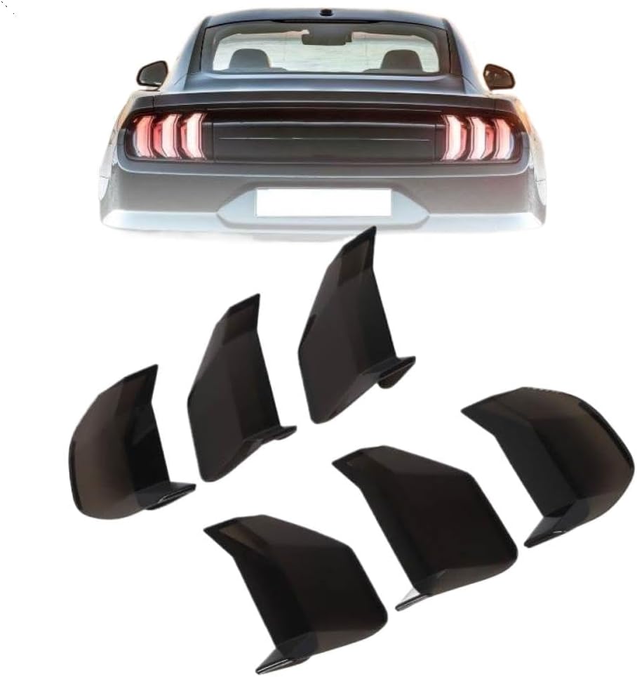 Tail Light Trim Cover 6Pcs Smoky Black Compatible With Mustang
