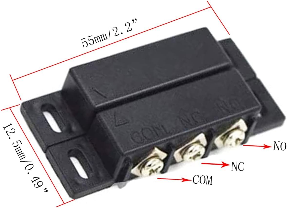 MC-31B NC/NO Interruptor magnético de lengüeta para montaje en superficie, alarma de puerta magnética, sensor de contacto, para seguridad en el hogar y sistemas de alarma antirrobo, juegos de 10,