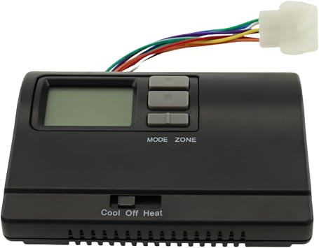 Digital Thermostat Replacement for Coleman 8330D3351 RV Heating Cooling Wall-Mount Thermostat Black