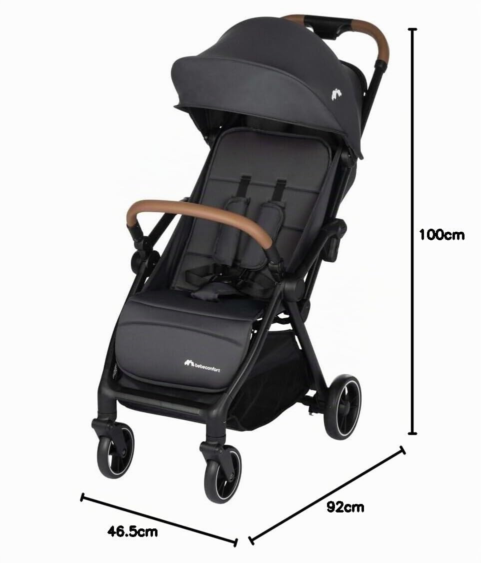 Bebeconfort Cochecito de bebé Sunlite para bebés de 0 a 4 años, carga de 22 kg, ligero de viaje (7,2 kg), cochecito de bebé reclinable y plegable, cierre compacto, Mineral Graphite