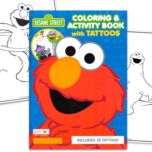 Sesame Street Coloring Book with Tattoos for Kids 3-5 4-8 - Coloring Pages Activities Temporary Tattoos with Elmo Big Bird Cookie Monster | Sesame Street Activity Books for Kids