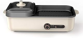 review zaizai Smokeless Electric Grill,Knob + Lever Temperature Control,Independent Control of Double Plate Temperature,1400W,Double Baking Plate Design Grilling BBQ - Indoor Barbecue Grill