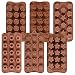 6 Pack Flower Heart and Star Shape Silicone Molds Chocolate Candy Mold, DanziG Silicone Mold for Wedding,Festival, Parties, DIY Enthusiasts-15 Cavity