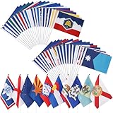 SB Goods 50 US State Flags on Sticks - 5.5x8.2' Mini Banners with 30cm Plastic...