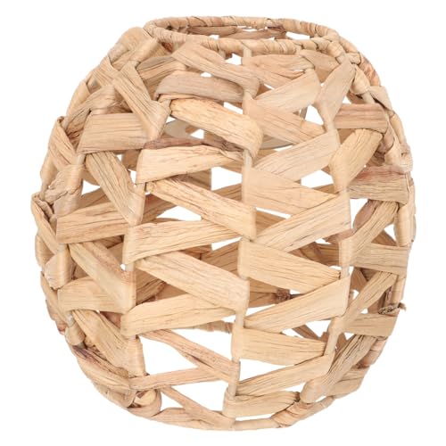 SOESFOUFU Rustic Style Grass Woven Lamp Cover Ceiling Light Shade Decorative Pendant Lamp Simple Design No Burr Safe Material